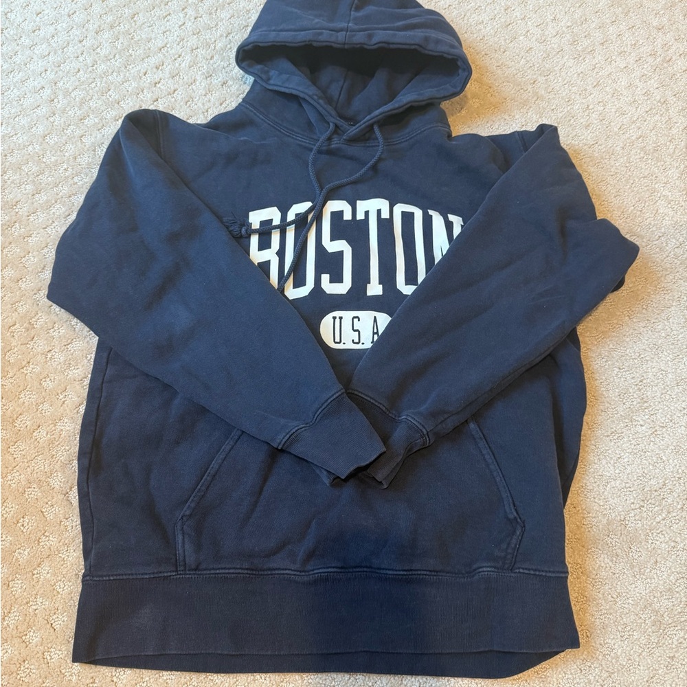 Brandy Melville Blue Boston Hoodie Sweatshirt